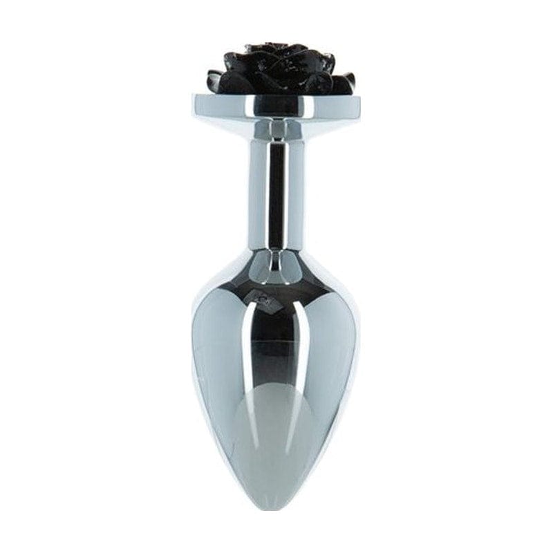 Black Rose 3 Inch Metal Butt Plug