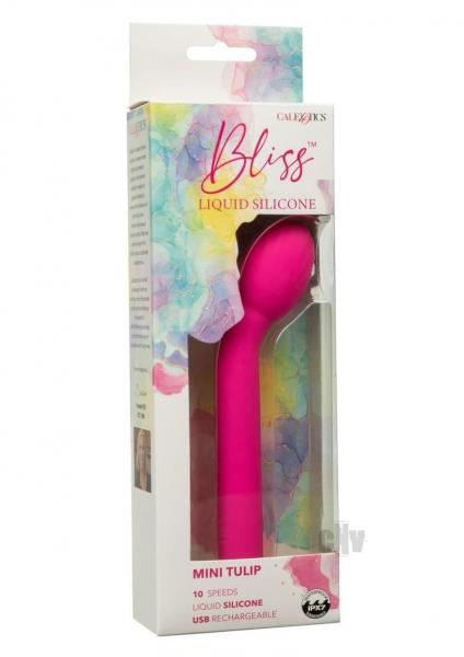 Bliss Liquid Silicone Mini Tulip Pink G-Spot Stimulator with 10 Vibration Speeds
