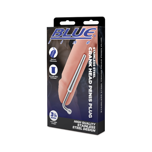 Blue Line Stainless Steel Crank Head Penis Plug 3 3/4 Inches