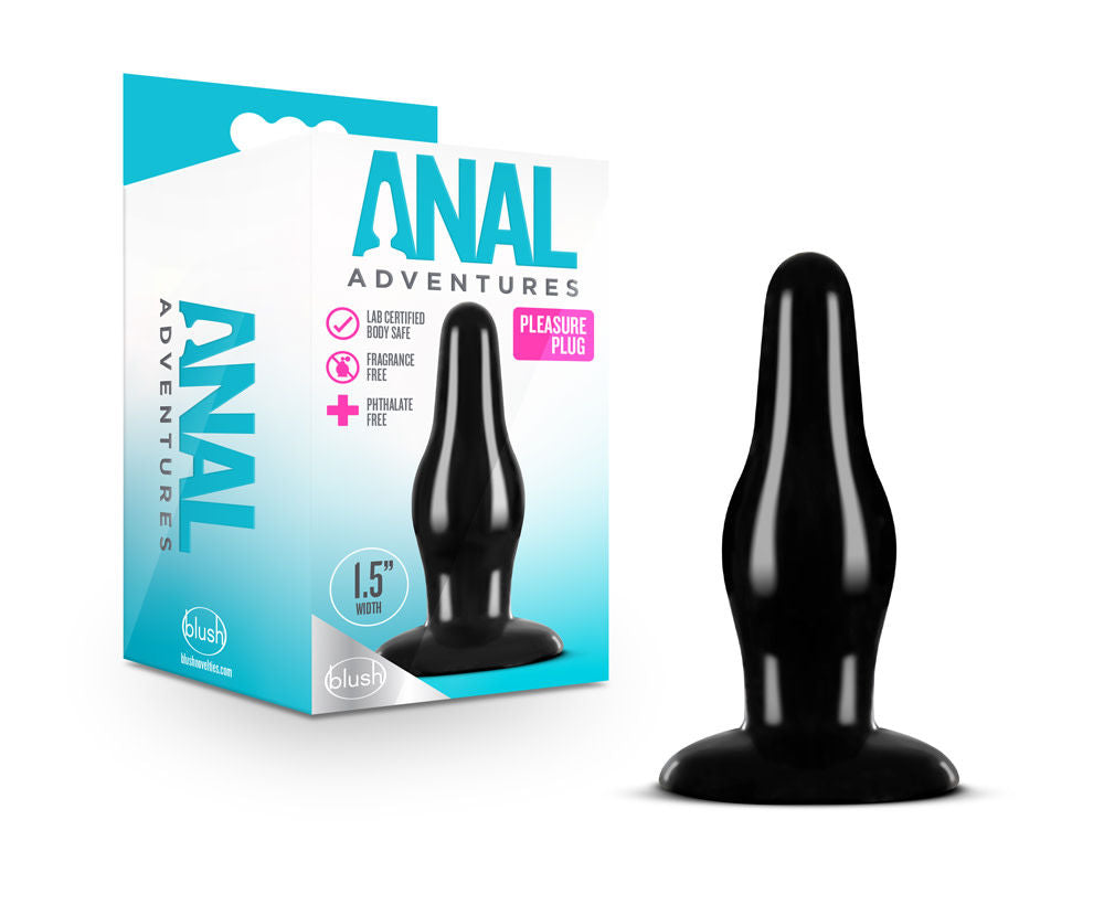 Blush Anal Adventures Pleasure Plug Black for Comfortable Use