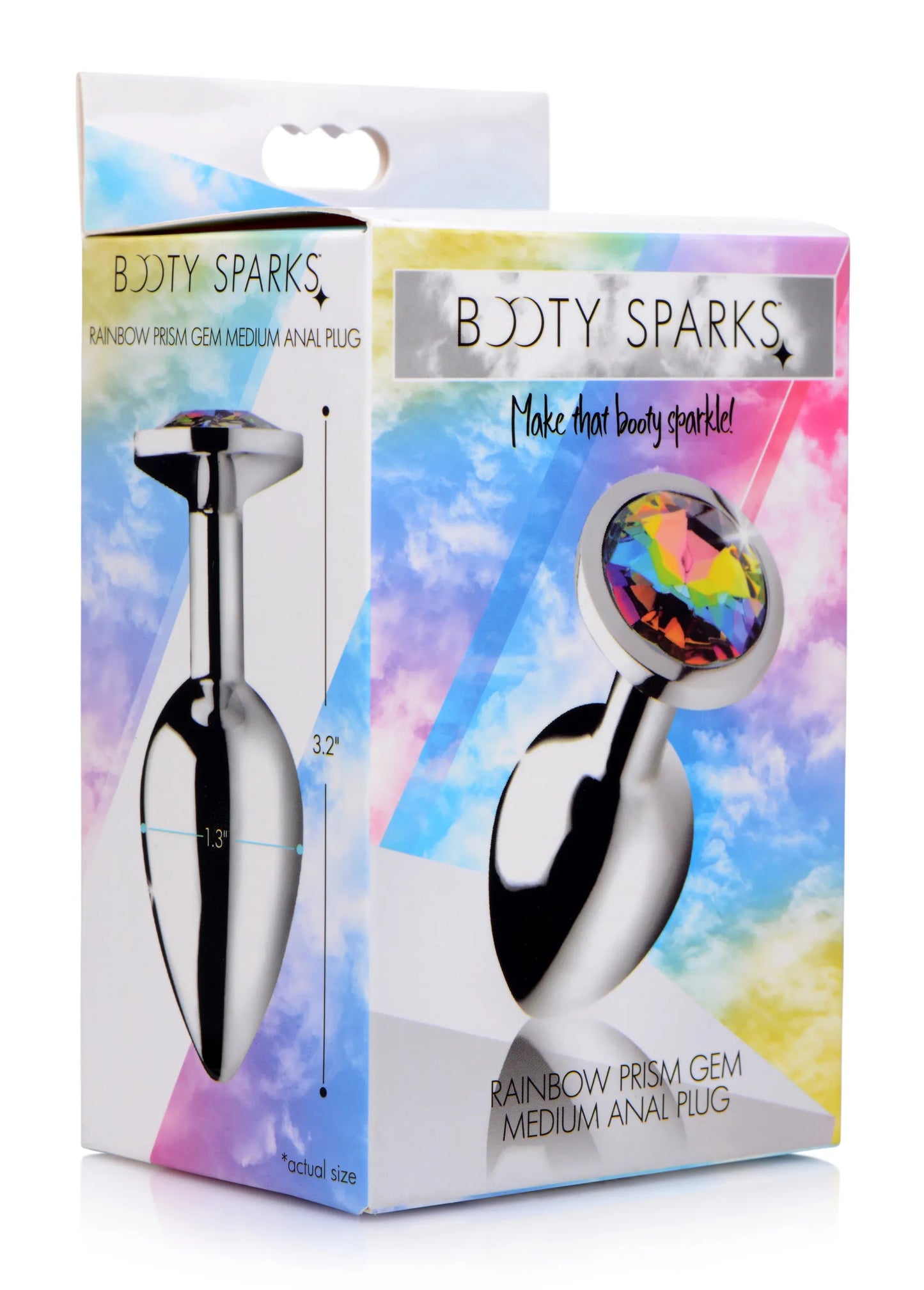 Rainbow Prism Gem Medium Butt Plug
