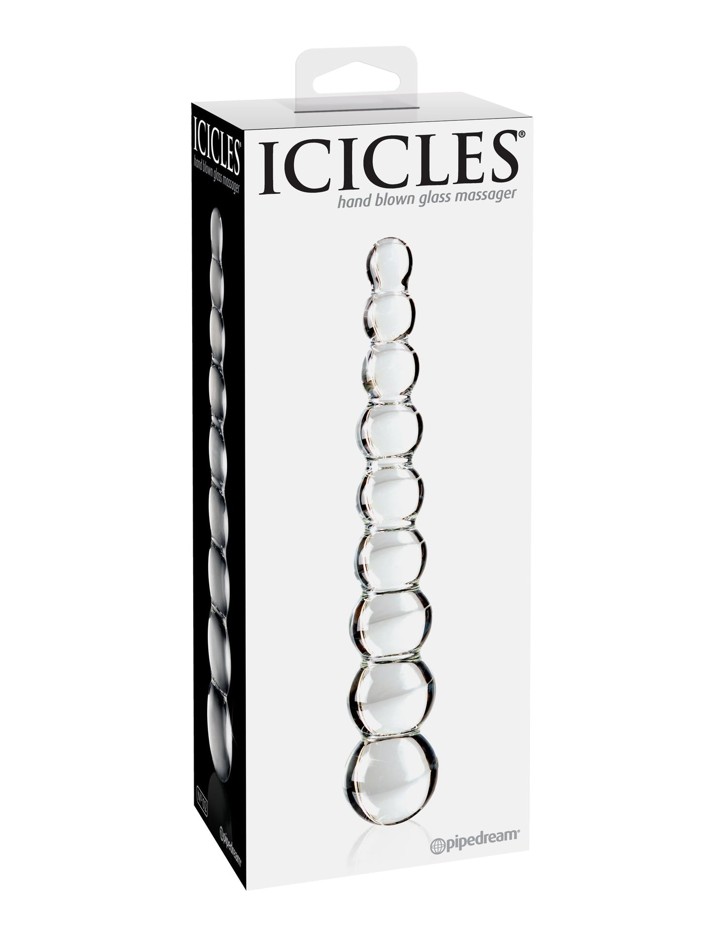 Icicles Clear Glass Massager Wand Handcrafted