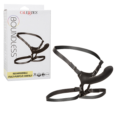 Boundless Multi-Purpose Black Silicone Harness with Adjustable Waist and Thigh Straps