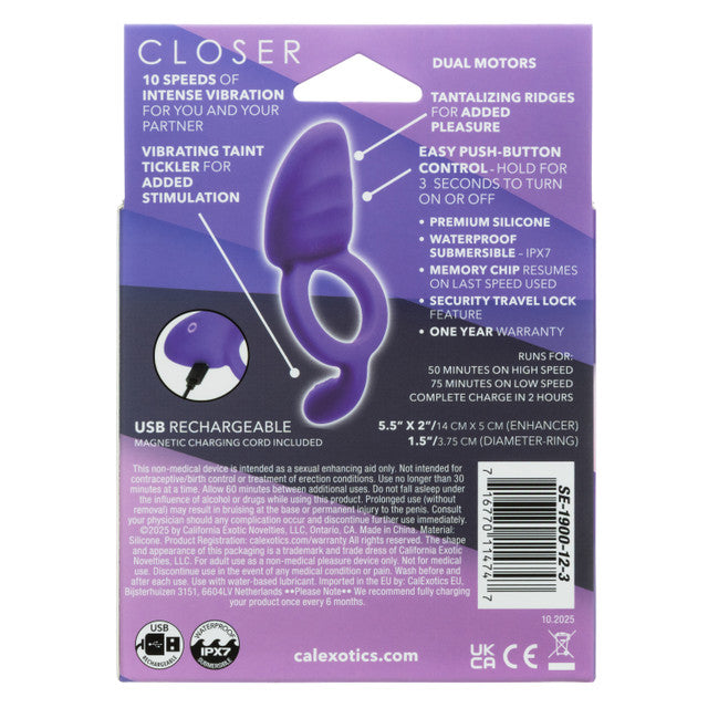 Closer Intimate Rechargeable Ring Passiona (Purple) – Rechargeable Pleasure Ring