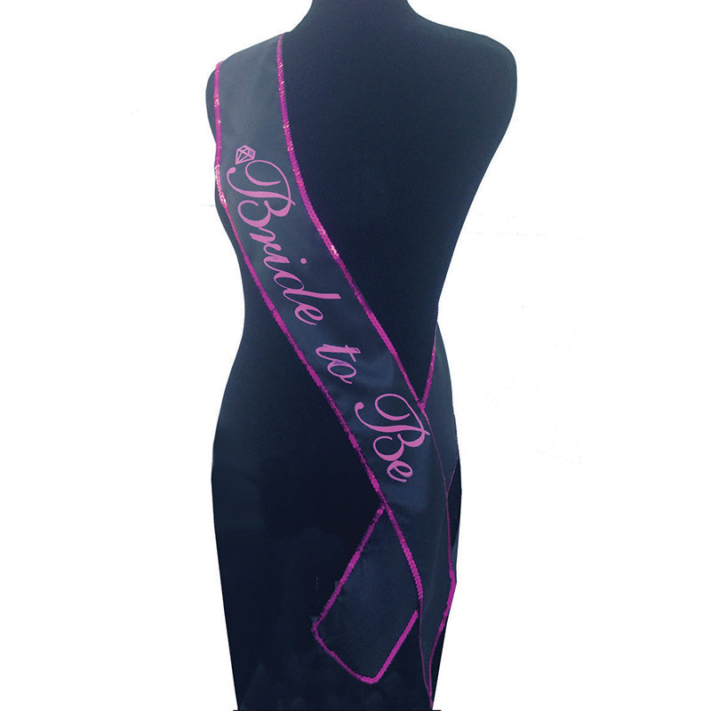 Bride to Be Black Hens Party Sash Adult Accessory