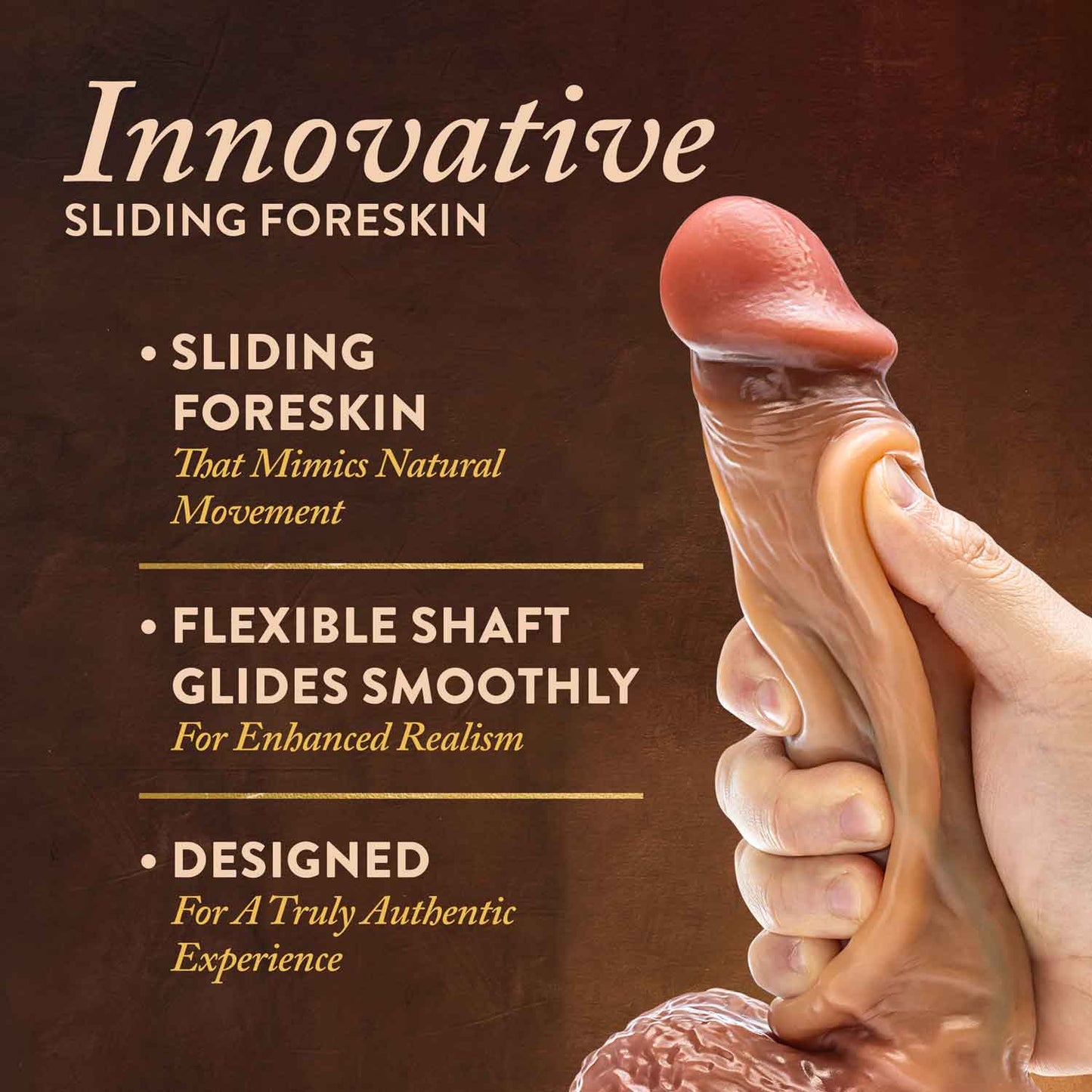 Renaissance Raphael – 9.5 Inch Realistic Sliding Foreskin Dildo