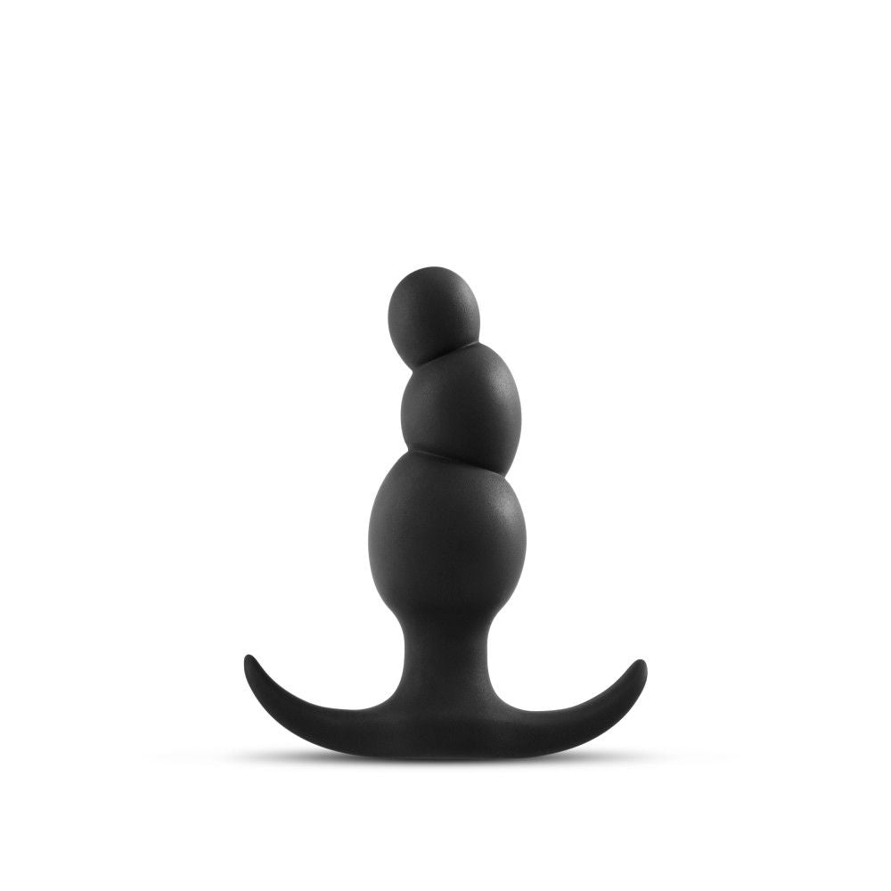 Anal Adventures Platinum Stacked Silicone 3.2 Inch Anal Plug Black