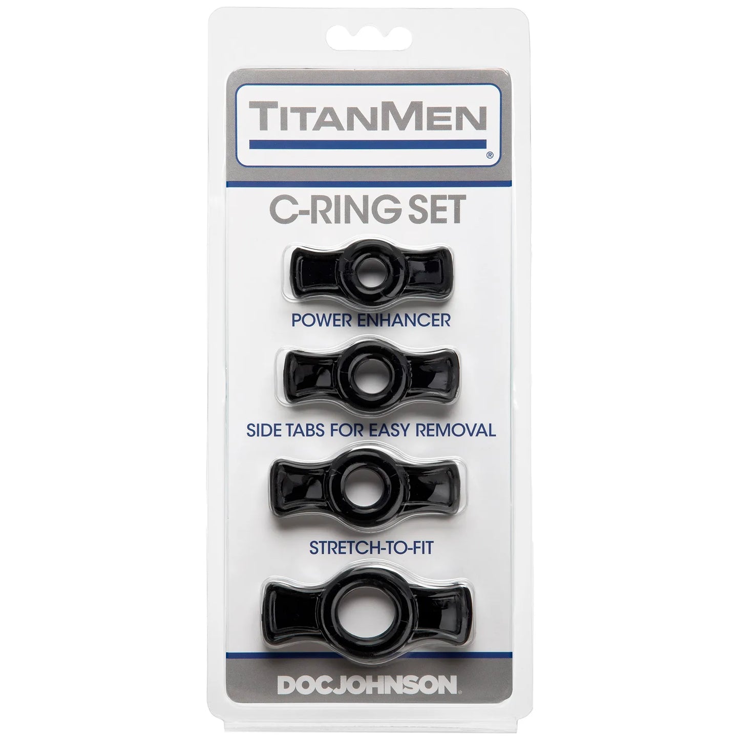 Titanmen Cock Ring Set (Black) – Stretchable Cock Rings Set