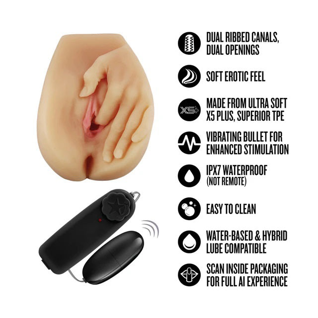 Enlust Selena (Beige) – Life-Sized Masturbator with Dual Openings and Vibrator
