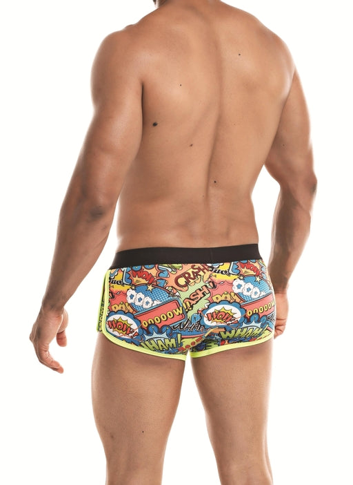 Cut 4 Men Athletic Trunk Cartoon Medium Colorful Print