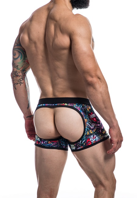 Cut 4 Men Tattoo Boxair Extra Large Open Back Boxer Briefs