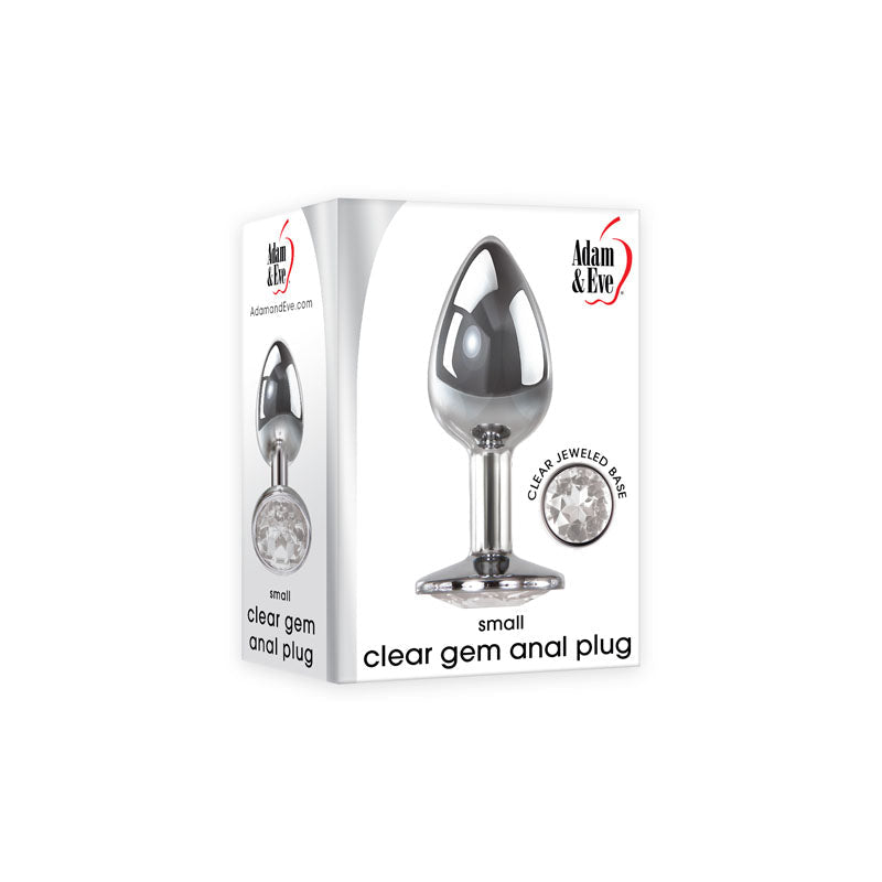 Adam & Eve Clear Gem Small Metal Anal Plug – 7.1 cm Small Butt Plug
