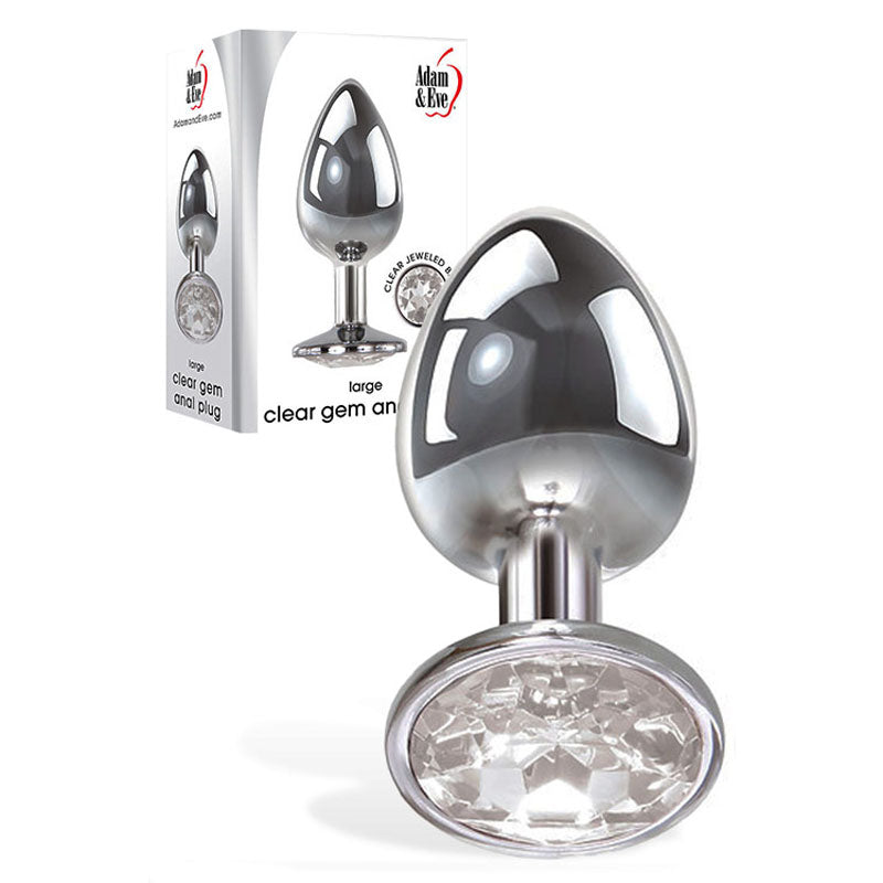 Adam & Eve Clear Gem Large – Metal 9.5 cm Butt Plug