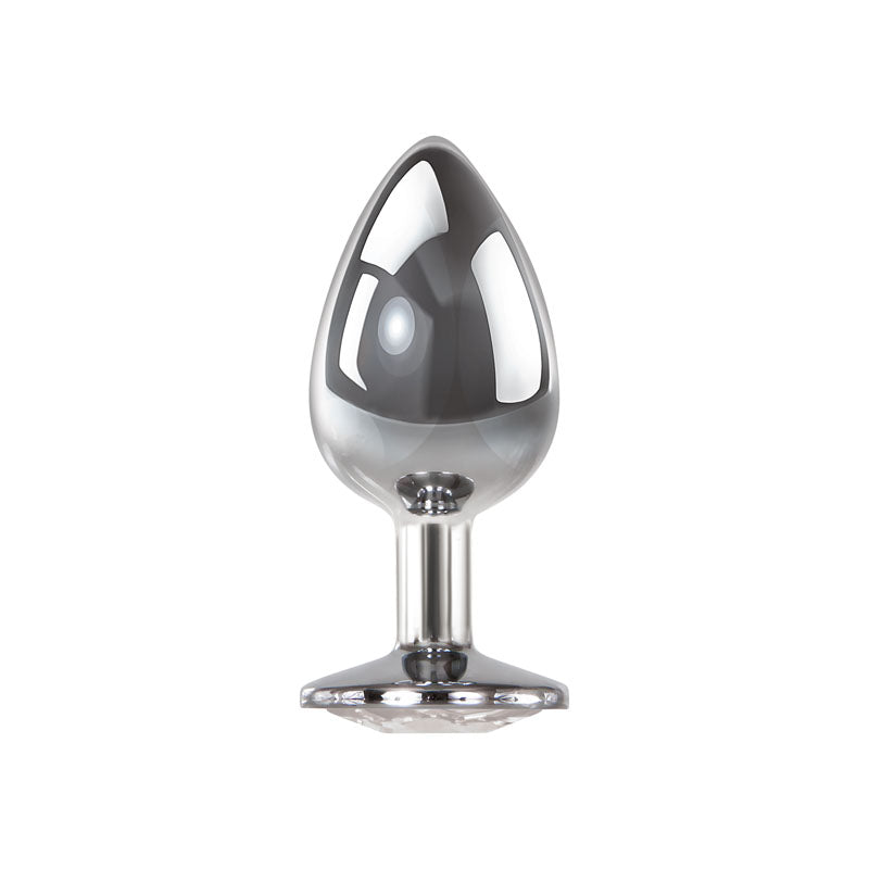 Adam & Eve Clear Gem Large – Metal 9.5 cm Butt Plug