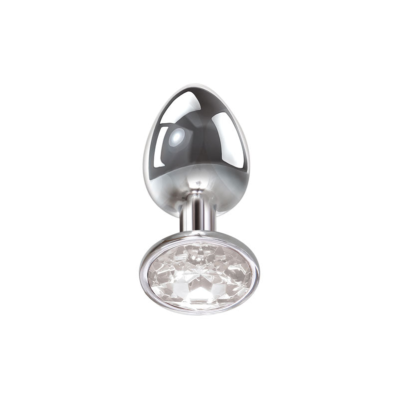 Adam & Eve Clear Gem Large – Metal 9.5 cm Butt Plug