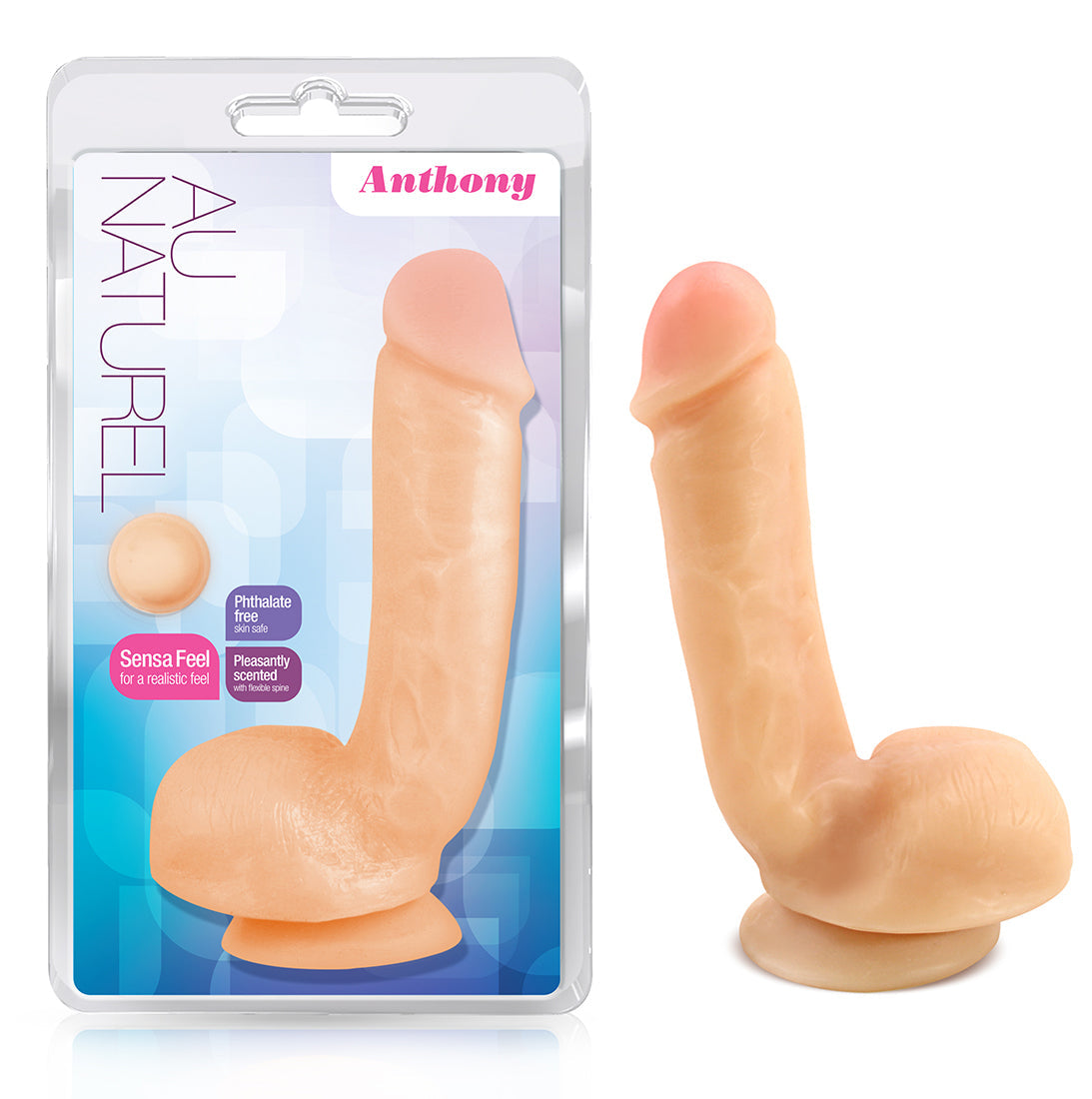 Au Naturel Anthony Beige Realistic Bendable 8 Inch Dildo