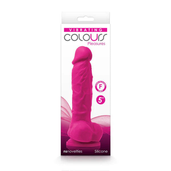 Colours Pleasures Vibrating 5 Inch Dildo (Pink) – Vibrating Dildo