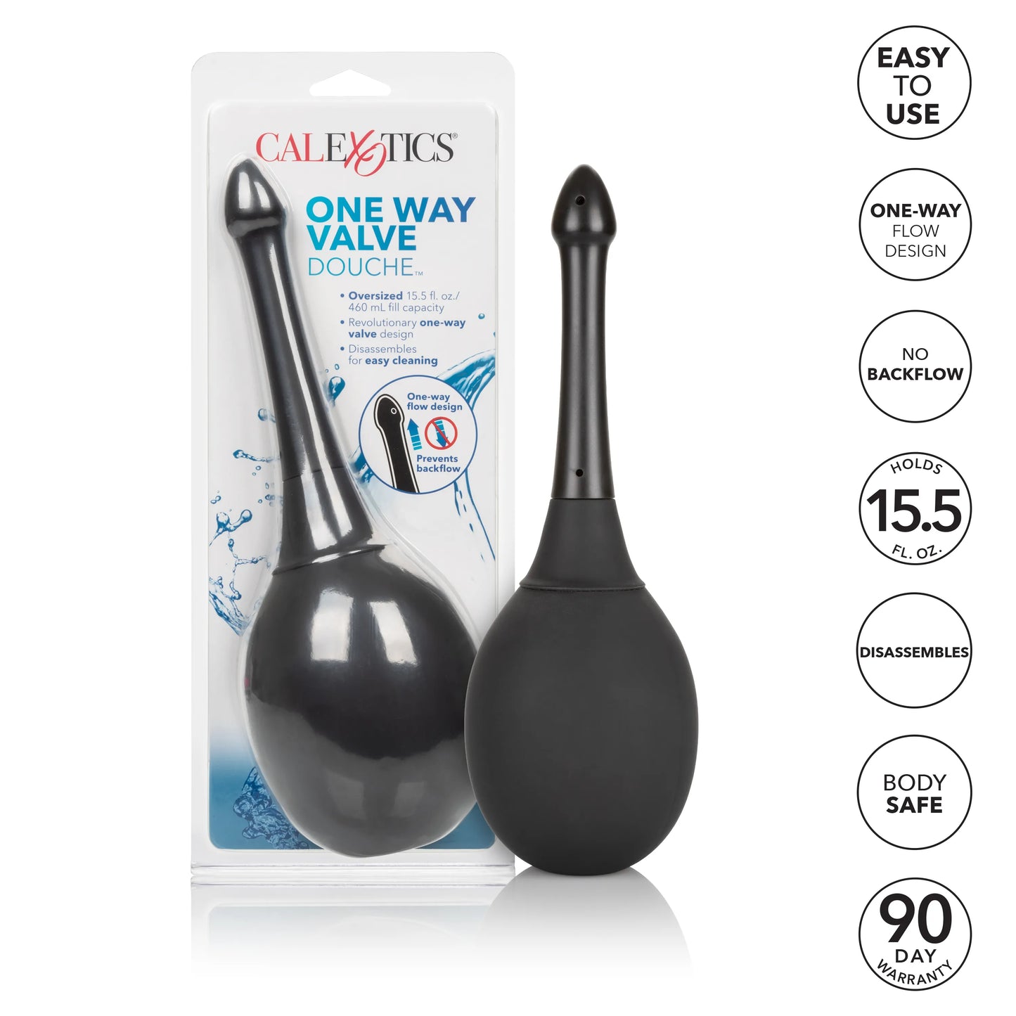 One Way Valve Douche – Anal Douche with EZ Squeeze Bulb and Slim Applicator