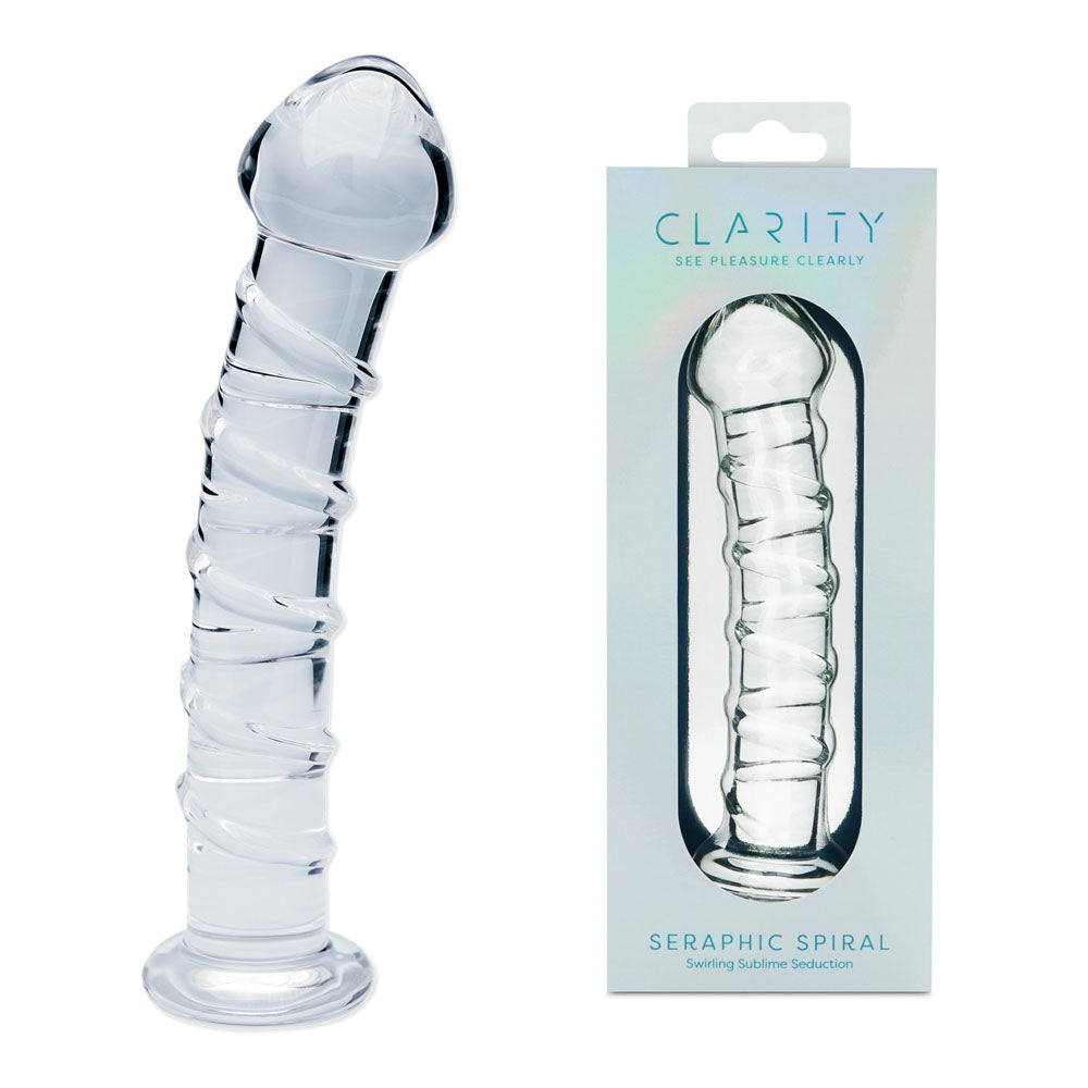 Seraphic Spiral – Hand-Blown Borosilicate Glass Dildo 160mm