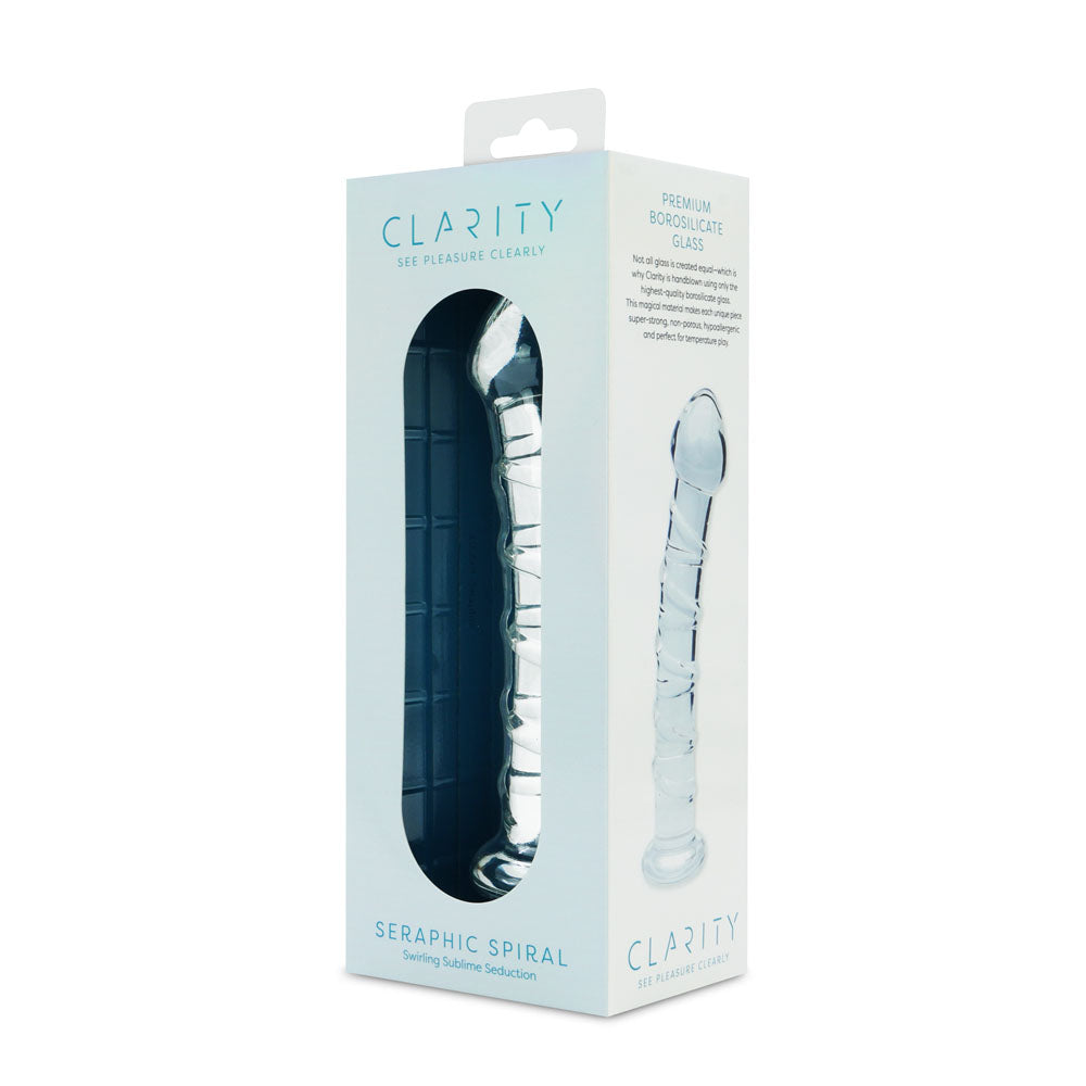 Seraphic Spiral – Hand-Blown Borosilicate Glass Dildo 160mm