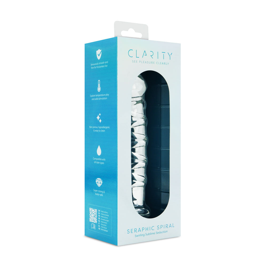 Seraphic Spiral – Hand-Blown Borosilicate Glass Dildo 160mm