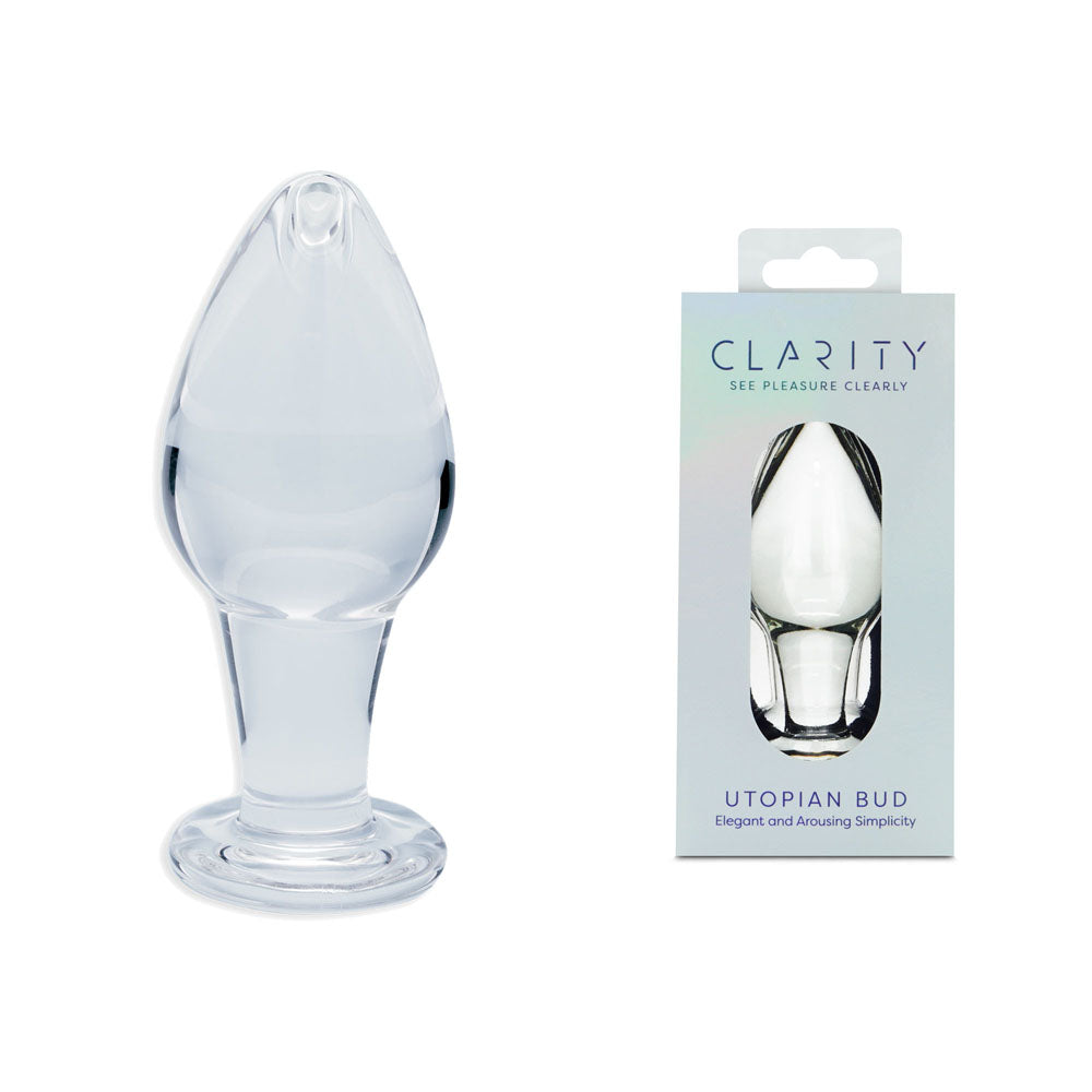 Utopian Bud Glass Butt Plug – Handcrafted 3.5 Inch Borosilicate Glass Plug