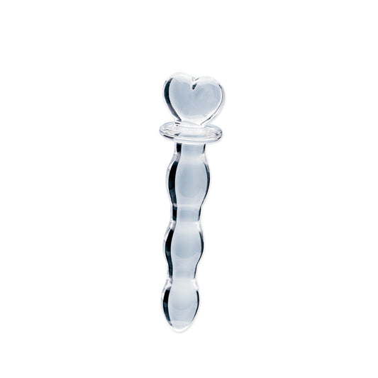 Hera's Cascade – 5.9 Inch Handblown Borosilicate Glass Dildo with Sculptural Handle