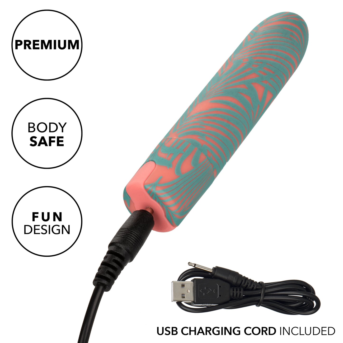 Naughty Bits You Do You Mini Massager 3-Inch Silicone Bullet with Floral Pattern and 10 Vibration Functions