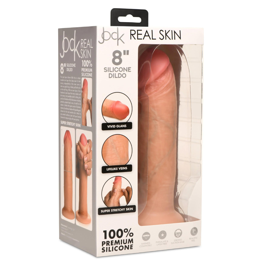 Jock 8 Inch Realistic Skin Silicone Dildo