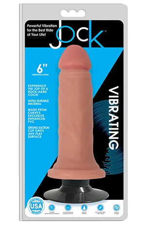 JOCK 6 Inch Vibrating Dong No Balls in Vanilla Color