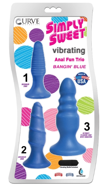 Simply Sweet Blue Anal Plug Trio Set for Beginner Training