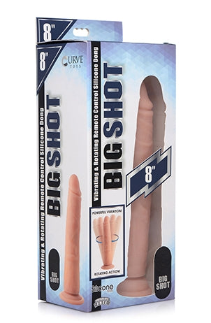 Big Shot 8 Inch Rotating Rechargeable Silicone Dong – Waterproof Silicone Vibrator