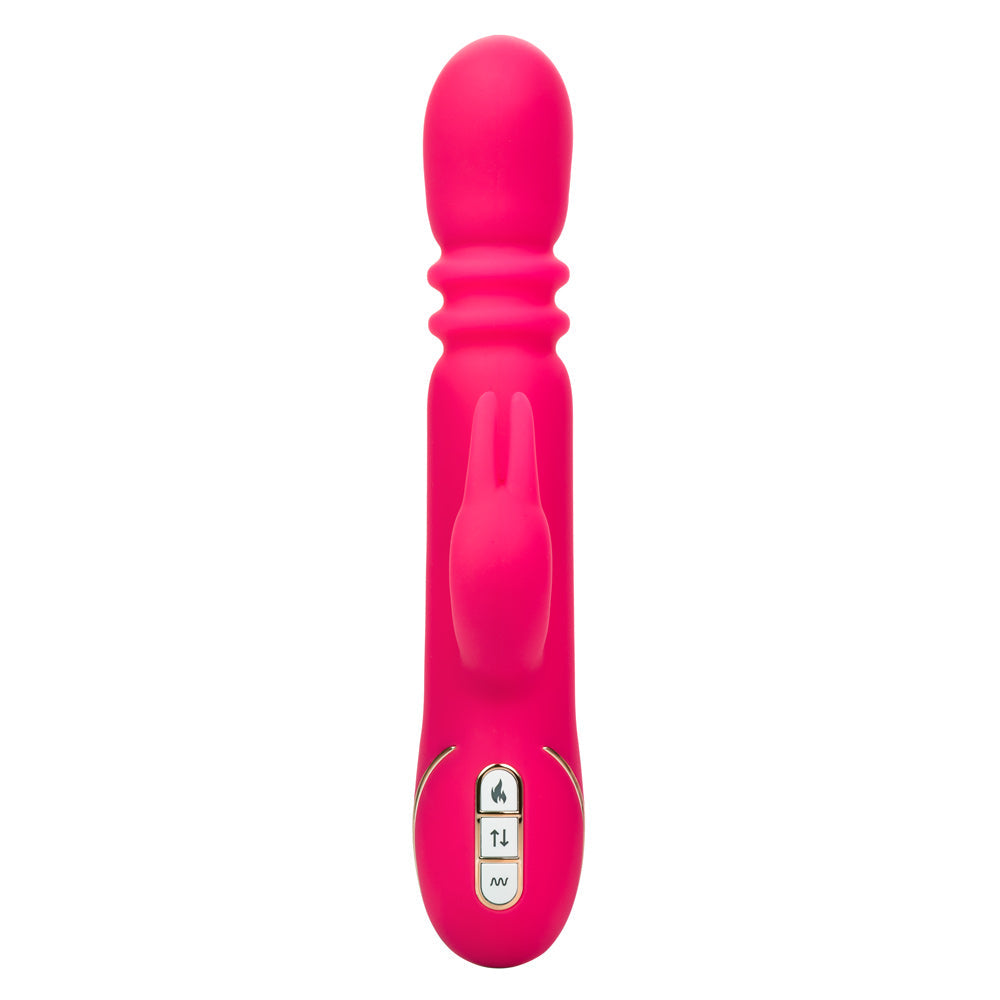 Jack Rabbit Signature Heated Silicone Triple Fantasy Rabbit Vibrator Pink