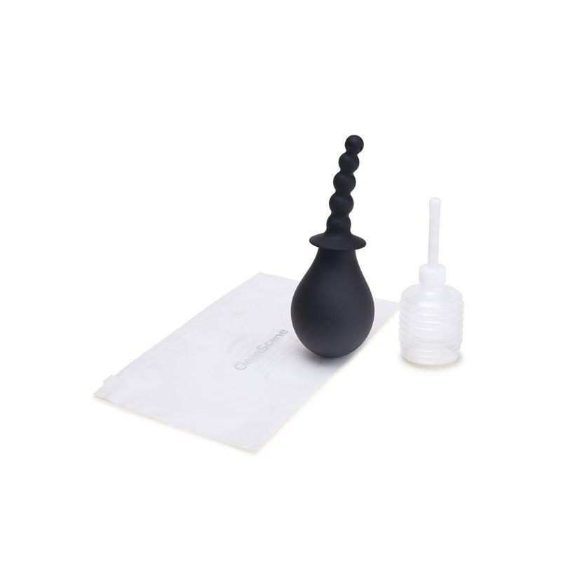 CleanScene Soft Squeeze Beaded Anal Douche Set 250ml with Flared Base - 4 Piece