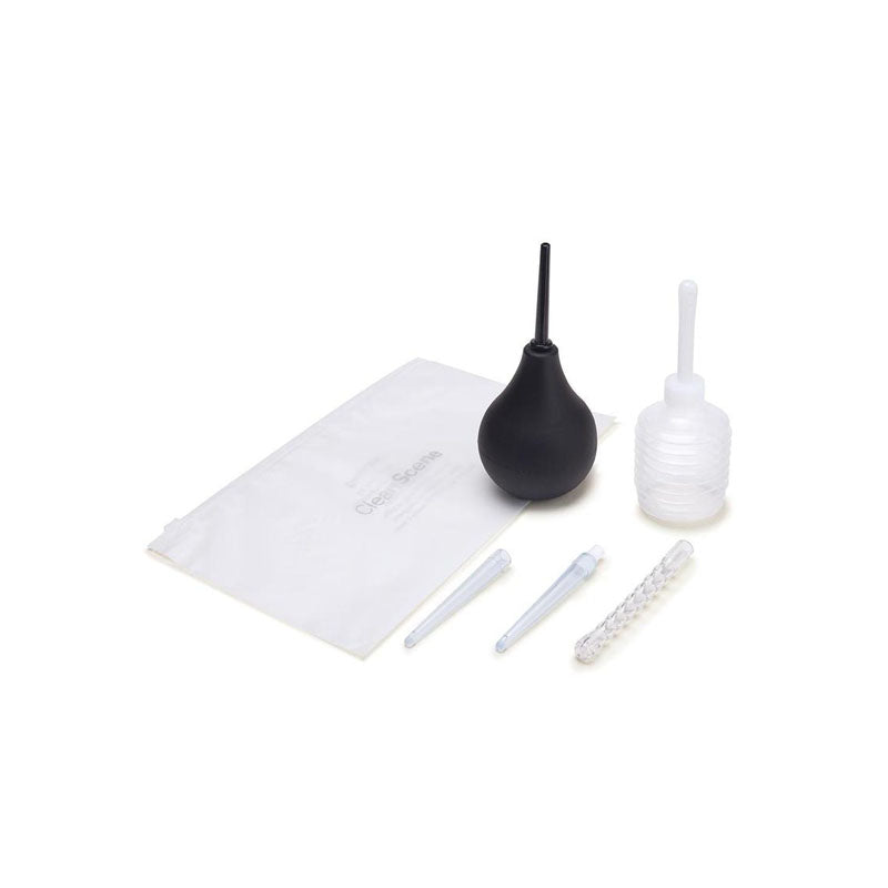 CleanScene 7 Piece Anal Douche Set – Flexible Tip Head 225 ml Capacity