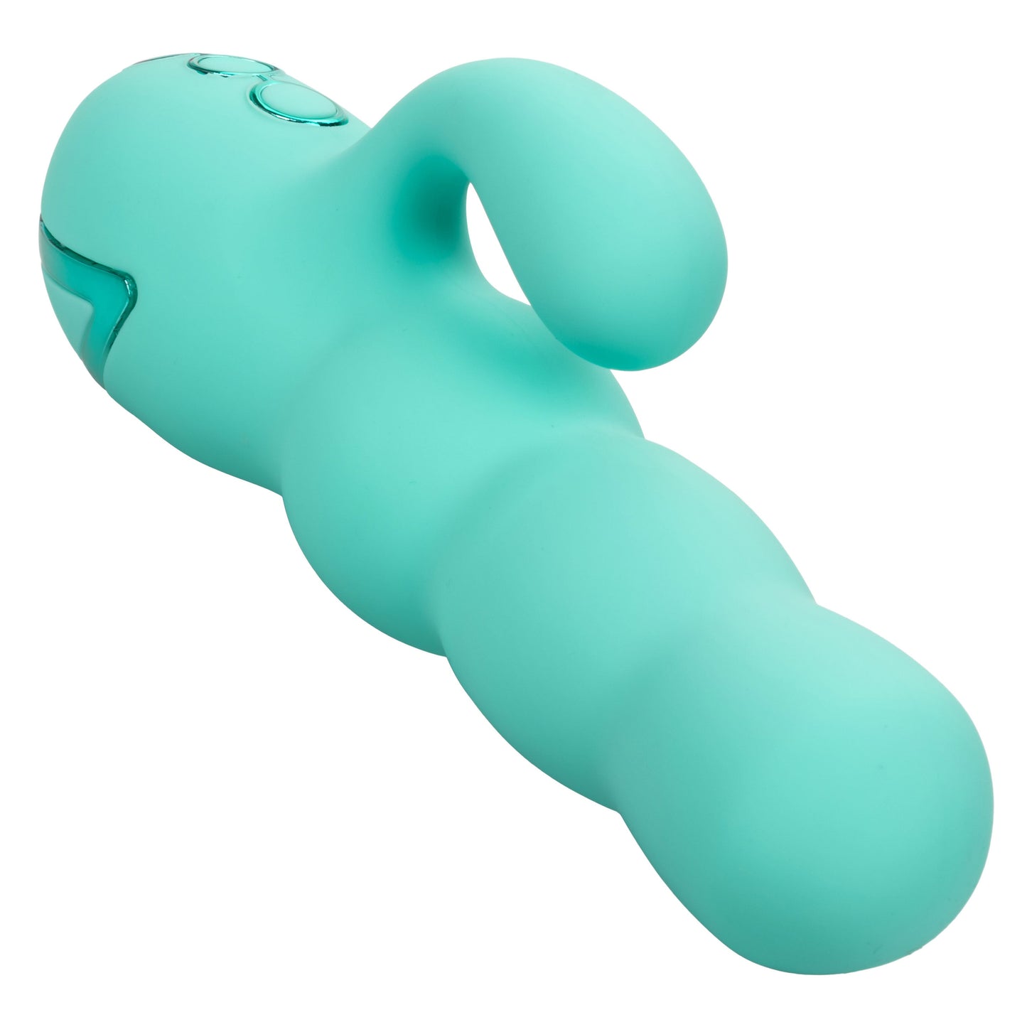 California Dreaming Del Mar Diva Teal Silicone Dual Motor Massager with 10 Vibration Functions =