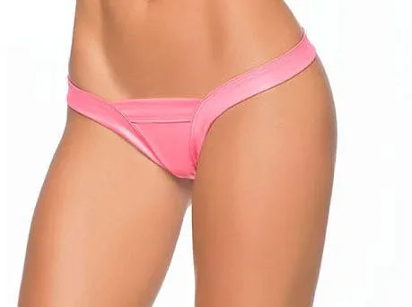 Wet Perfect Thong (Wet Pink) – Shiny V Strap Lingerie Small/Medium