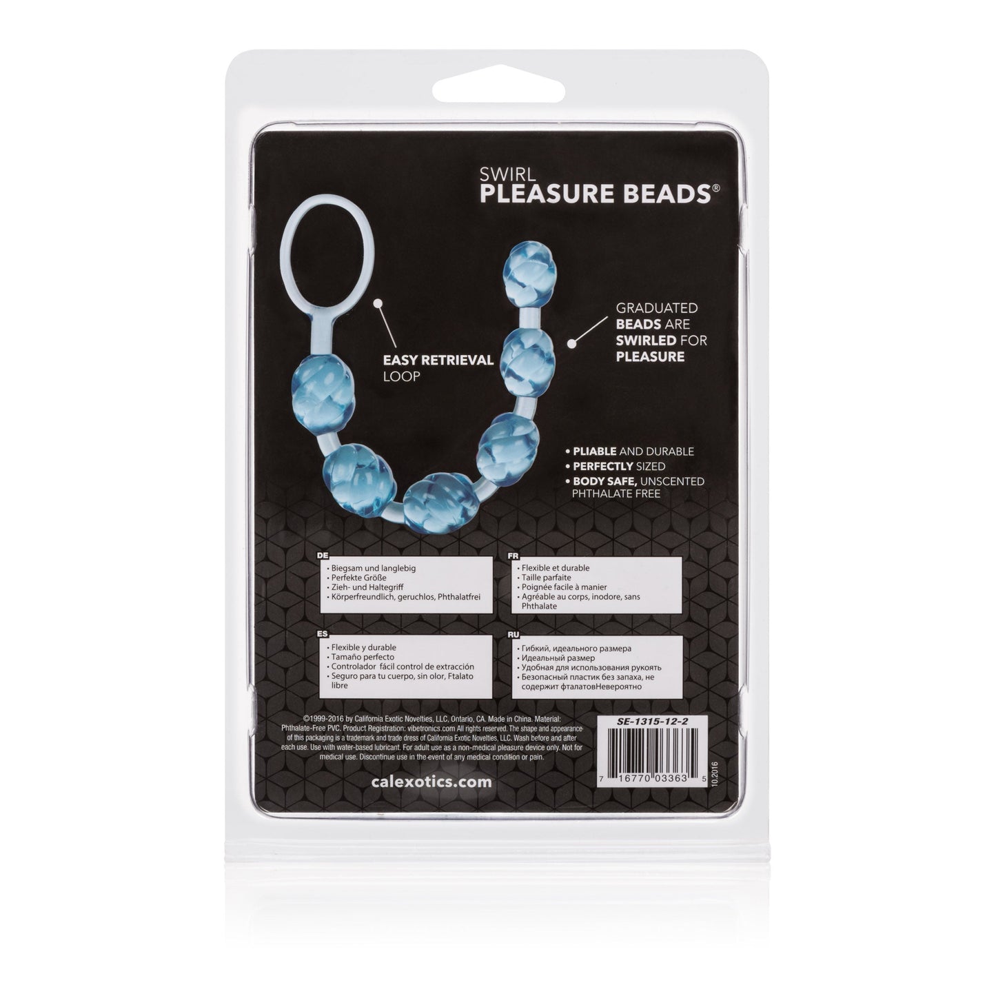 CalExotics Blue Swirl Pleasure Beads Flexible Anal Toy