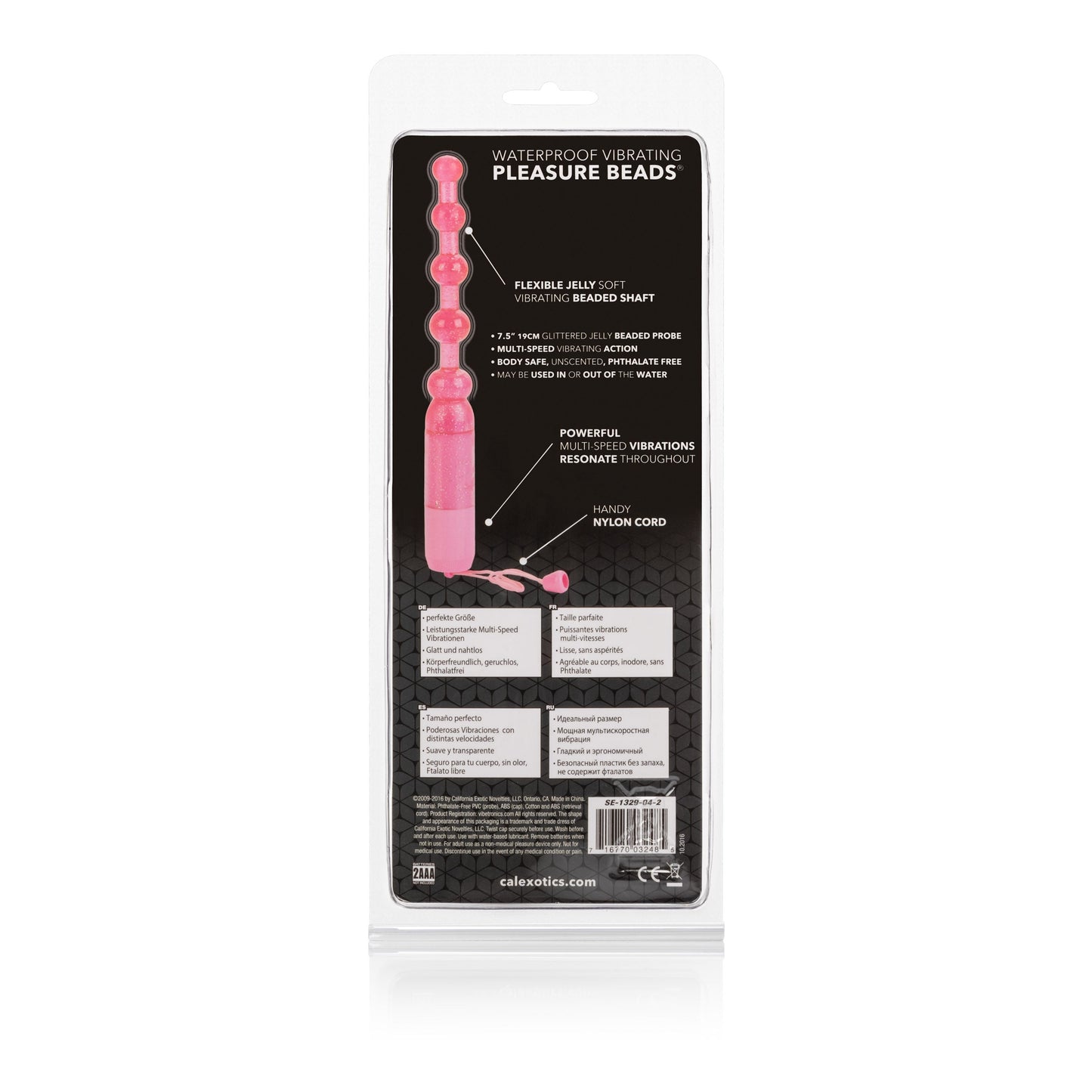 CalExotics Pink Vibrating Pleasure Beads with Beaded Shaft
