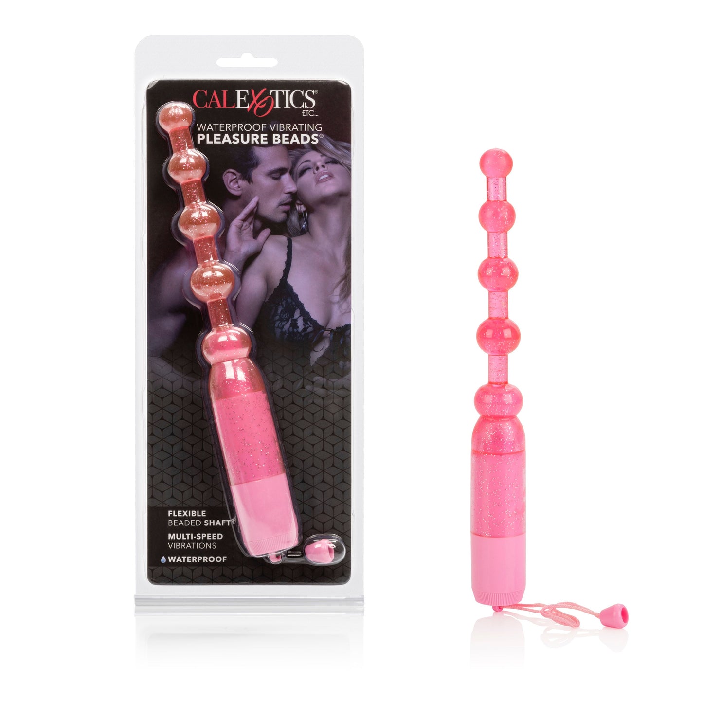 CalExotics Pink Vibrating Pleasure Beads with Beaded Shaft