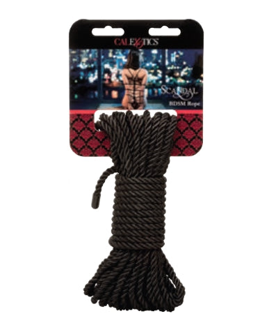 CalExotics Scandal BDSM Rope 50M Black Silky Cotton Polyester Bondage Rope