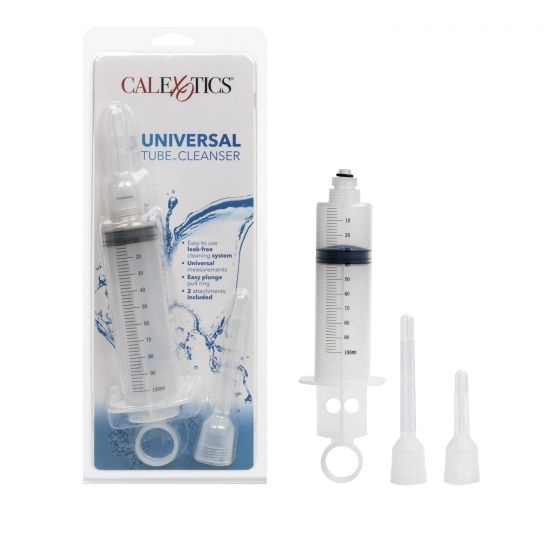 CalExotics Universal Tube Cleanser 3.5 fl oz Transparent Anal Douche with Two Attachments