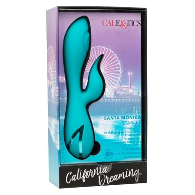 California Dreaming Santa Monica Starlet Teal Massager with 10 Vibration Functions=