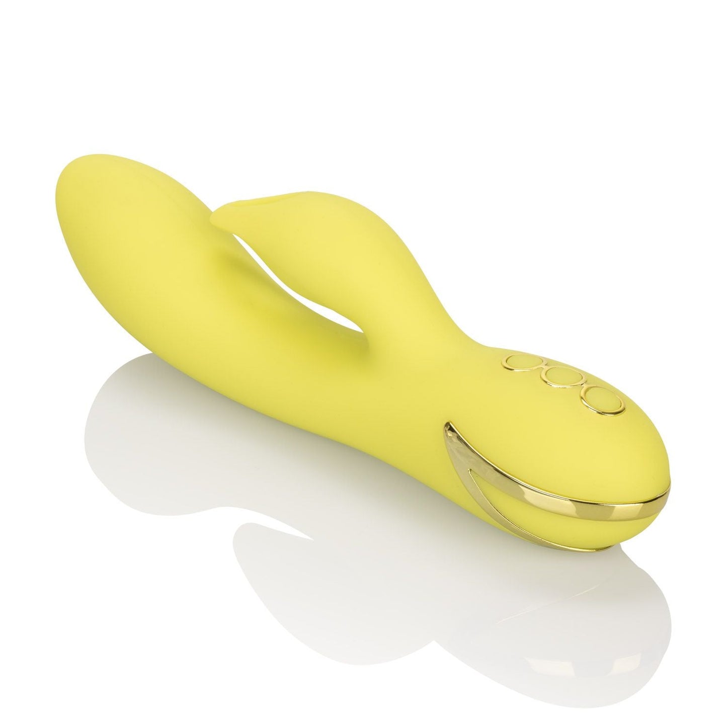 California Dreaming Venice Vixen Yellow Silicone Massager with 10 Vibration Functions and Waterproof Design