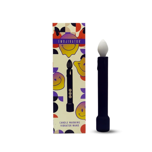 Candle Warming Vibrator Wand Emojibator 7.5-Inch Waterproof Silicone Massager