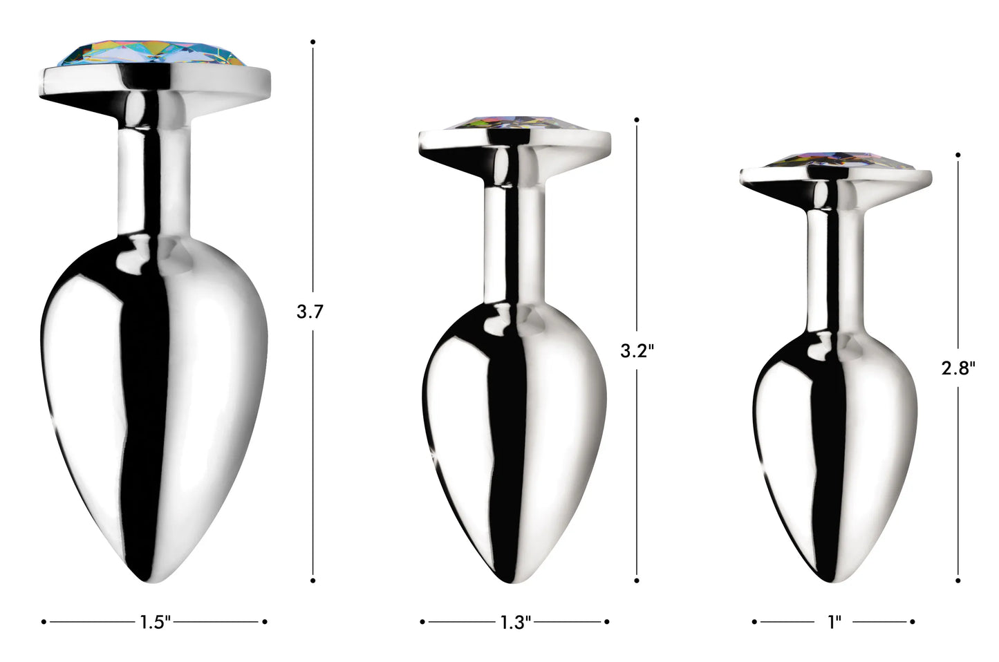 Rainbow Prism Gem Medium Butt Plug