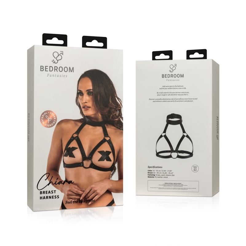 Chiara Bondage Harness Black Faux Leather