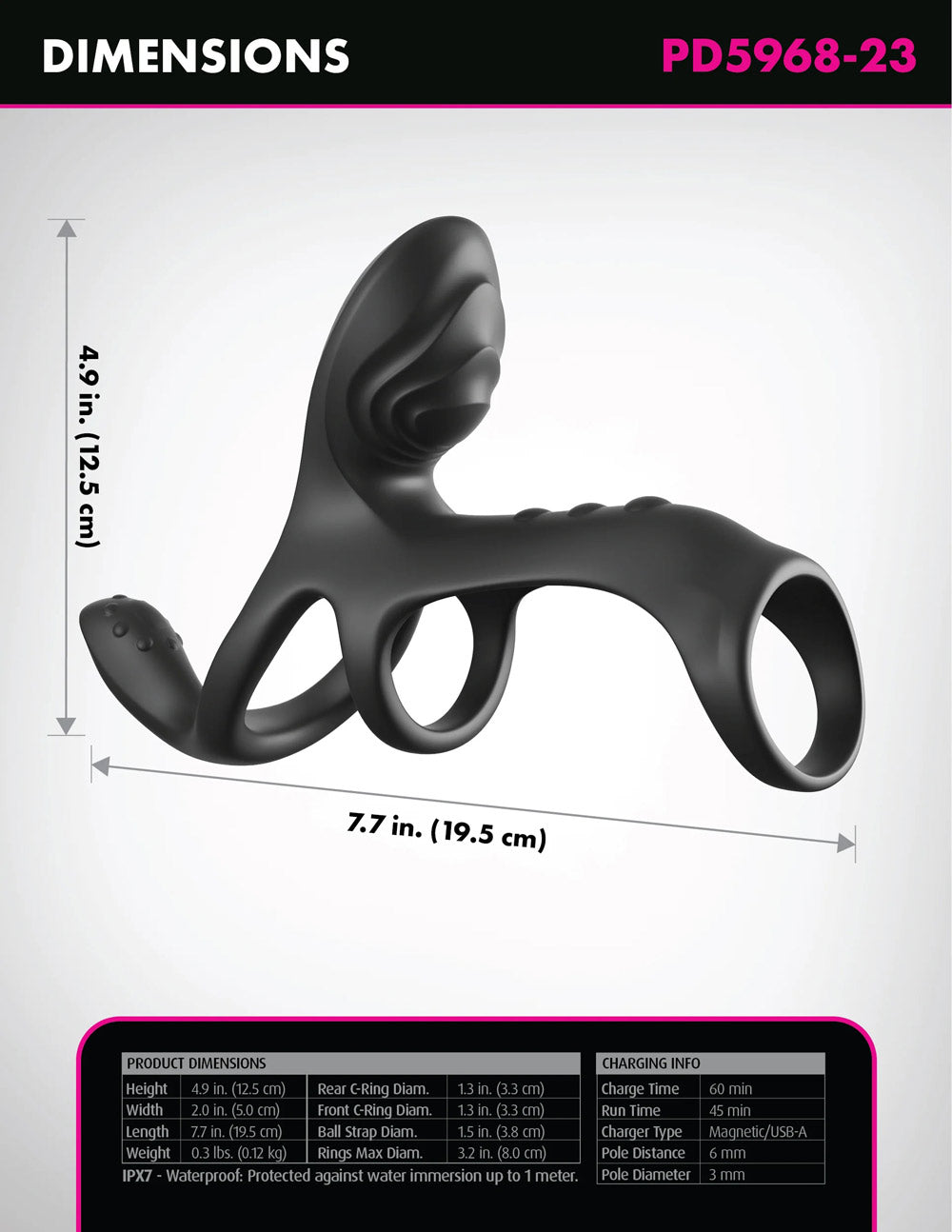 Fantasy C-Ringz Ultimate Couples Cage – USB Rechargeable Triple Motor Vibrating Cock Ring Cage