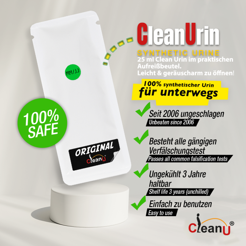 CleanUrin 25ml Synthetic Urine Sachet for Discreet Use