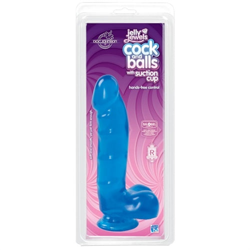 6" Cock And Balls With Suction Cup Sapphire
